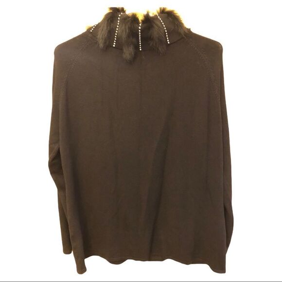 Vintage Variations with Faux Fur Collar Sweater EUC - Picture 4 of 9